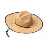 Шляпа из натуральной соломы MUNDAK/СИЕСТА с регулируемой завязкой, бежевый/черный