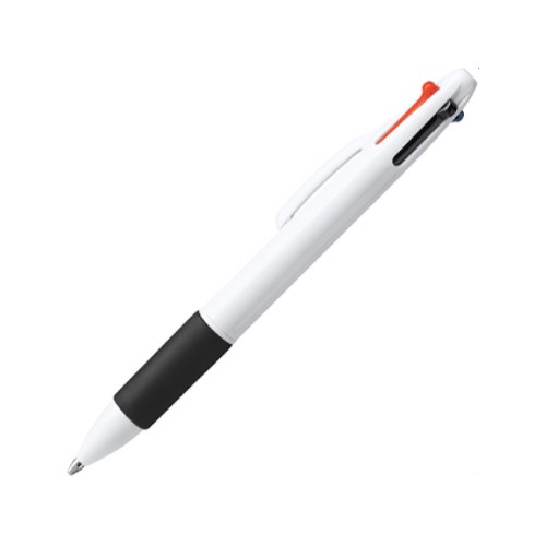 Ручка шариковая KUNOY с чернилами  4-х цветов, белый/черный