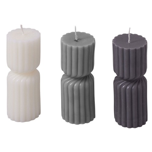 Набор свечей с гранями Vela, темно-серый, белый