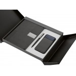 Подарочный набор Tesla с блокнотом А5, ручкой и пауэрбенком на 10 000 mAh, черный