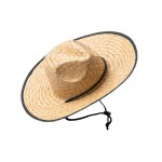 Шляпа из натуральной соломы MUNDAK/СИЕСТА с регулируемой завязкой, бежевый/черный