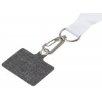 Ланъярд 2 см под сублимацию с трендовым карабином, замком обрыва и большим держателем для телефона из ПЭ, серебристый