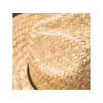 Шляпа из натуральной соломы MUNDAK/СИЕСТА с регулируемой завязкой, бежевый/черный