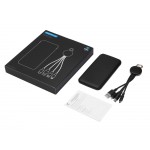 Набор из внешнего акуумулятора и универсального кабеля с подсветкой лого Reserve LED, 10000mAh, черный