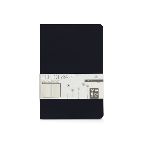 Скетчбук Sketch & Art в твердом переплете 143х216 мм, 100 л. бежевой бумаги 100 г/м2, черный