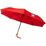 Автоматический складной зонт Bo из переработанного ПЭТ-пластика, красный
