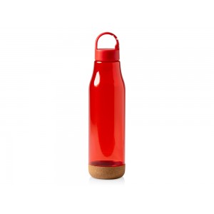 Бутылка Basti с пластиковым корпусом и пробковым дном,  красный
