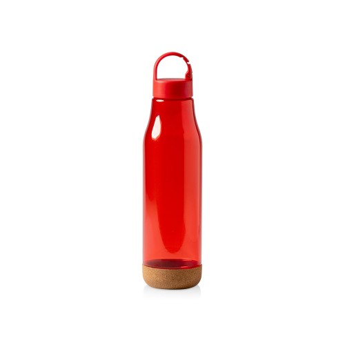 Бутылка Basti с пластиковым корпусом и пробковым дном,  красный