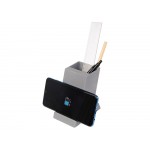 Беспроводная зарядка-подставка с подсветкой Glow box, серый (Р)