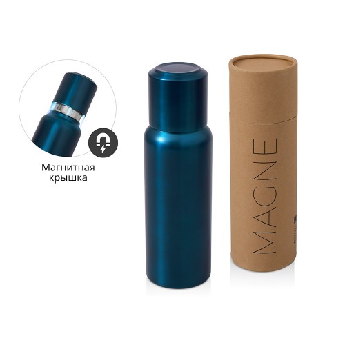 Вакуумный термос c магнитной крышкой Magne, 500 мл, темно-синий