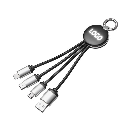 Кабель 3-в-1 с подсветкой лого Ion mini