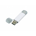 USB-флешка на 64 ГБ.c дополнительным разъемом Micro USB, белый