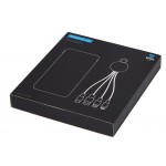 Набор из внешнего акуумулятора и универсального кабеля с подсветкой лого Reserve LED, 10000mAh, темно-синий