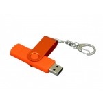 Флешка с поворотным механизмом, c дополнительным разъемом Micro USB, 64 Гб, оранжевый