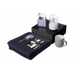 Подарочный набор с пледом, увлажнителем и кружкой, серый