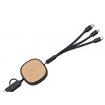 Универсальный кабель с ретрактором 3-в-1 Retrax, черный