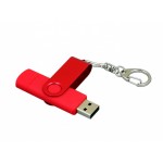 Флешка с поворотным механизмом, c дополнительным разъемом Micro USB, 32 Гб, красный