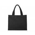 Мини эко-сумка Odessa с клинчиком, изготовленная из переработанного хлопка, сертифицированного согласно GRS, плотностью 220 г/м², объемом 9 л - сплошной черный