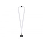 Ланъярд 2 см под сублимацию с трендовым карабином, замком обрыва и большим держателем для телефона из ПЭ, серебристый