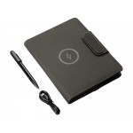 Подарочный набор металлическая ручка и блокнот А5 Twilight  со светящимся логотипом и пауэрбэнком