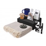 Подарочный набор c пледом, кружкой и вареньем, синий