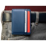 Картхолдер для двух карт и наличных денег с зажимом Crave, темно-синий