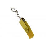 USB-флешка на 64 Гб 2 в 1 поворотный механизм, c дополнительным разъемом Type-C с одноцветным металлическим клипом, желтый