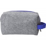 Косметичка из РПЕТ фетра с ручкой Felt, серый с синим