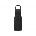Фартук Andrea плотностью 240 г/м² с регулируемой завязкой на шее - сплошной черный