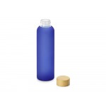 Стеклянная бутылка с бамбуковой крышкой Foggy, 600мл, синий