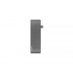 Сетевой USB адаптер/концентратор 5 в 1 Rombica Type-C M2, серый