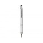 Шариковая кнопочная ручка Moneta с матовым антискользящим покрытием, белый