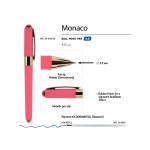 Ручка пластиковая шариковая Monaco, 0,5мм, синие чернила, коралловый
