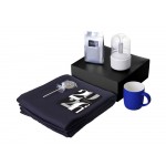 Подарочный набор с пледом, увлажнителем и кружкой, синий