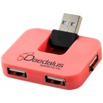 USB Hub Gaia на 4 порта, розовый