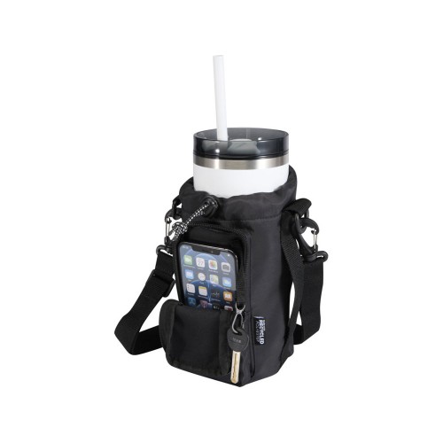 Трип Эви дорожная сумка для бутылок из переработанного материала объемом 2 л, черный