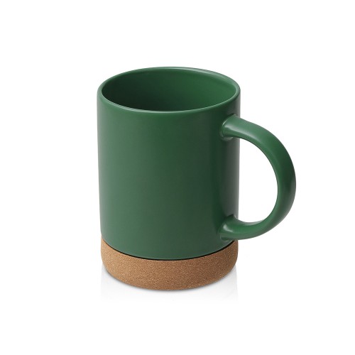 Кружка 450 мл с пробковым дном Корк & Бон, глубокий зеленый