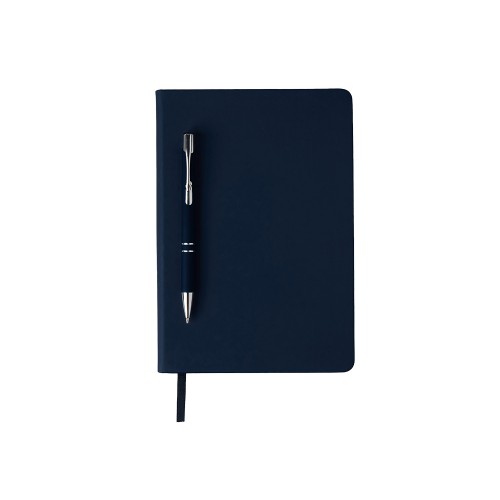 Бизнес-блокнот С3 софт-тач с магнитом, твердая обложка, 96 листов, темно-синий