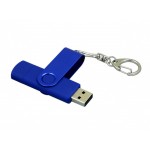 Флешка с поворотным механизмом, c дополнительным разъемом Micro USB, 64 Гб, синий