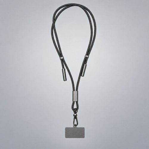 Шнурок-держатель для телефона с зарядным кабелем USB-C на USB-C/Lightning Lany Eco Charge, серый