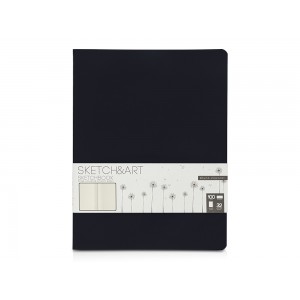 Скетчбук Sketch & Art в мягком переплете 178х230 мм, 32 л. бежевой бумаги 100 г/м2, черный