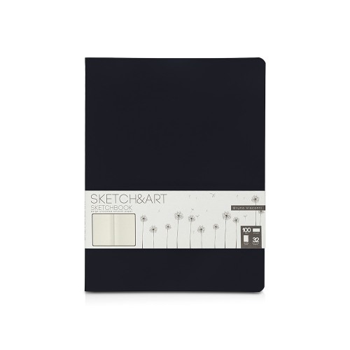 Скетчбук Sketch & Art в мягком переплете 178х230 мм, 32 л. бежевой бумаги 100 г/м2, черный