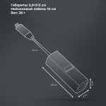 USB-хаб 3 в 1 USB-C - USB-A3.0 + USB-C PD100Вт + HDMI, серый, Deppa