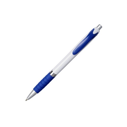 Шариковая ручка с резиновой накладкой Turbo, белый/cиний, черные чернила