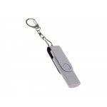 USB-флешка на 16 Гб 2 в 1 поворотный механизм, c дополнительным разъемом Type-C с одноцветным металлическим клипом, белый