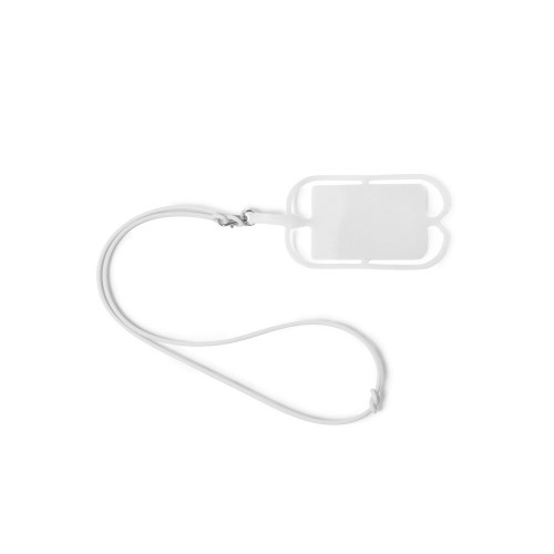 Силиконовый шнурок DALVIK с держателем мобильного телефона и карт, белый