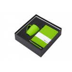 Подарочный набор с блокнотом С2, металлической ручкой и кружкой, зеленое яблоко