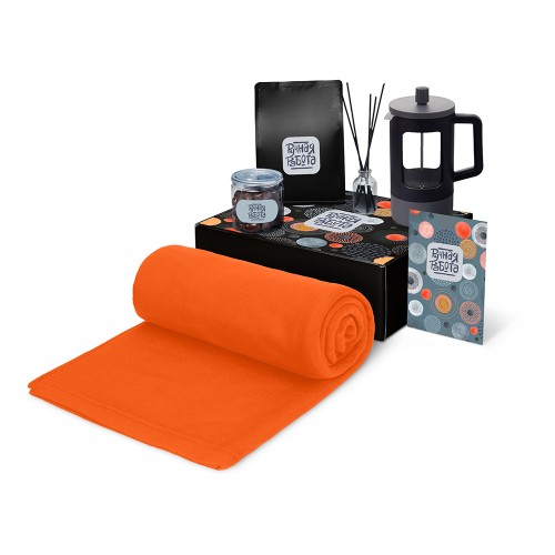 Подарочный набор Re:y. Vive с пледом, френч-прессом и кофе