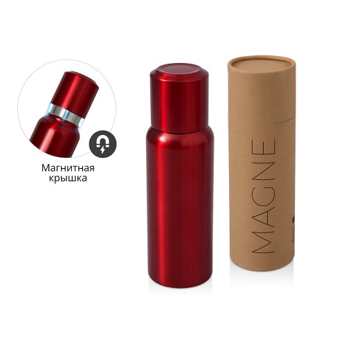 Вакуумный термос c магнитной крышкой Magne, 500 мл, красный