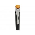 Ручка металлическая шариковая Moneta с цветной кнопкой, черный/оранжевый